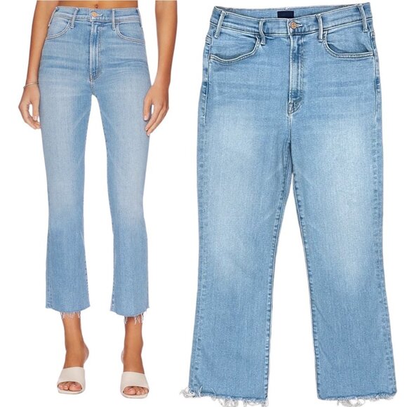 Mother The Hustler Ankle Fray Jeans in High-Life Light Wash Denim Women’s Sz 31 - Picture 1 of 16